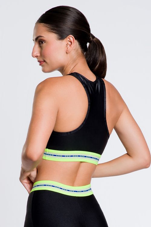 Top Nona-Preto/Elastico Amarelo N